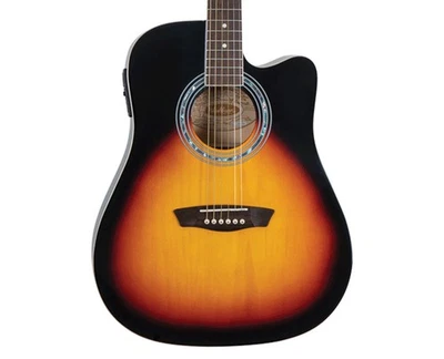 Washburn WA90CEVSB Vintage Series Dreadnought A/E Vintate Sunburst - Open Box - Image 1 of 4
