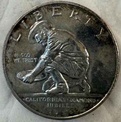 Medio dólar conmemorativo de plata 50c del Jubileo de Diamante de California 1925-S como nuevo+++ Foto 1 de 2