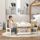 3-Piece Kids Table and Chair Set with Blackboard, Storage