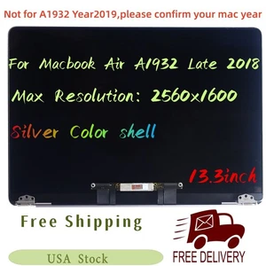 A1932 2018 LCD For Macbook Air MREA2LL/A MREC2LL/A 13.3'' Screen Silver Assembly - Picture 1 of 6