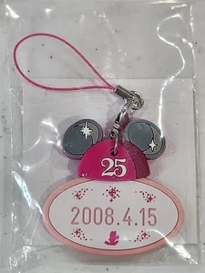 2008.4.15 Tokyo Disneyland 25th Anniversary Pink Mickey Mouse Ears Bag Charm - Picture 1 of 3