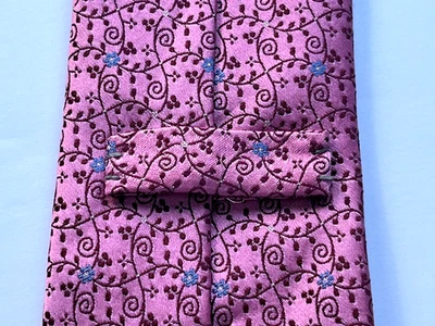 CHARLES TYRWHITT Silk Tie Pink And Blue Floral Pattern - Image 1 of 3