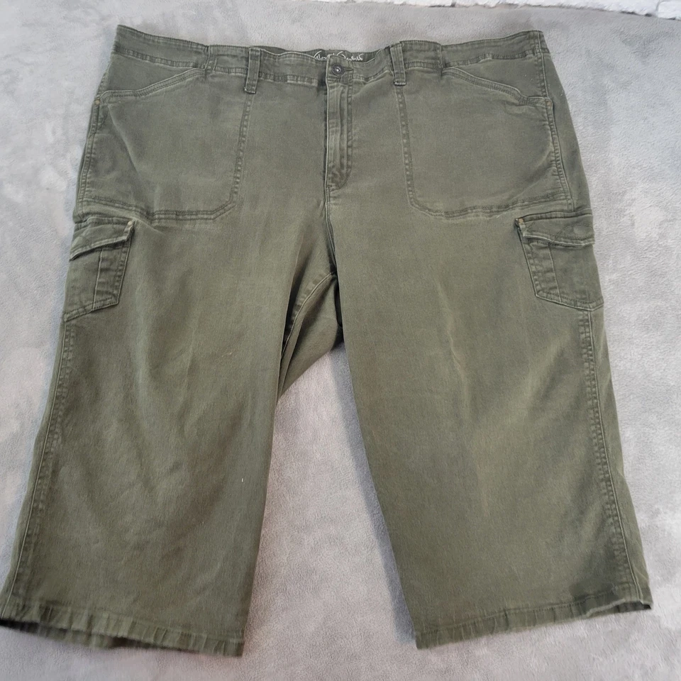 Pantalones de mezclilla para mujer Gloria Vanderbilt 24W Plus Capri adelgazantes cargo verde cremallera mosca Foto 1 de 4