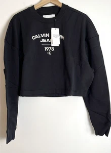 CALVIN KLEIN - PRINTED LOGO SWEATSHIRT - SIZE XL - BLACK - Picture 1 of 7