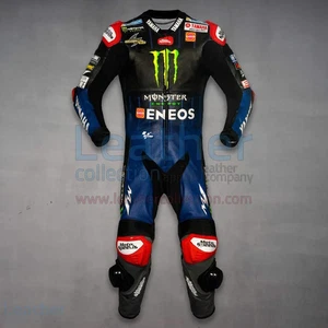 Yamaha Monster Motorbike Racing Suit Cowhide Leather Motorcycle Riding Suit - Picture 1 of 7