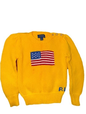 Polo Ralph Lauren Pullover Sweater Girls Size 5 Yellow Long Sleeve SEE DESCRIPTI - Image 1 of 3
