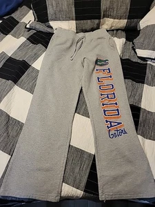 NCAA FLORIDA GATORS WOMENS SWEAT PANTS OPEN BOTTOM. GRAY Small - Picture 1 of 8