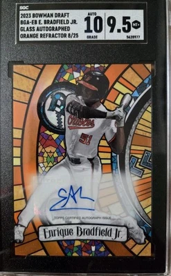 2023 Bowman Draft Glass Autographs Orange REF #BGA-EB Enrique Bradfield /25 - Image 1 of 4