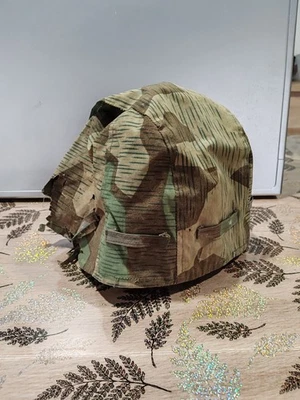 Rare Couvre Casque allemand Ww2 Originale Sortie De Grange Normandie Ww2  - Photo 1/4