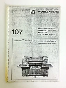WOHLLENBERG Ersatzteillistenbuch 107 in Englisch, Deutsch, Französisch und Spanisch - Bild 1 von 2