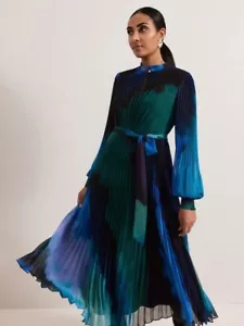 Phase Eight Eight Black Sophie Midi Dress Size 16 Blue/Black Colour - Picture 1 of 3