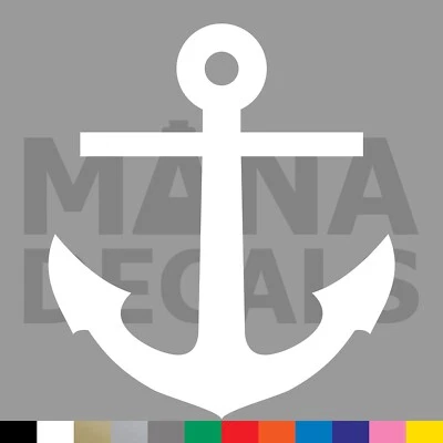 MANA DECALS Anchor Vinyl Die Cut Decal Sticker - Boat Ship Sea Nautical Pirate