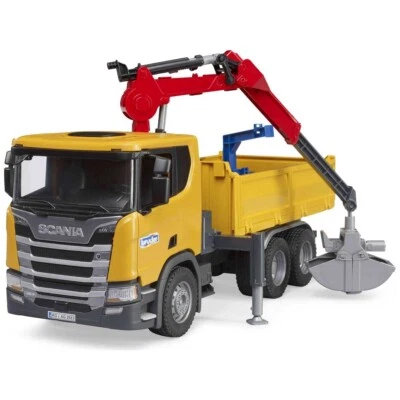 BRUDER 03551 Scania Super 560R Baustellen-LKW mit Kran und 2 Paletten - Bild 1 von 4