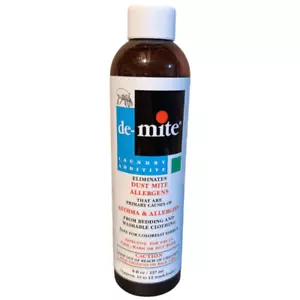 Allerpet De-mite Laundry Additive 8 fl oz Eliminates Dust Mite Waste Allergens - Picture 1 of 6
