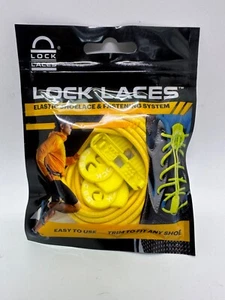 Lock Laces  Elastic No Tie Shoelaces One Size Fits All YELLOW - Picture 1 of 2