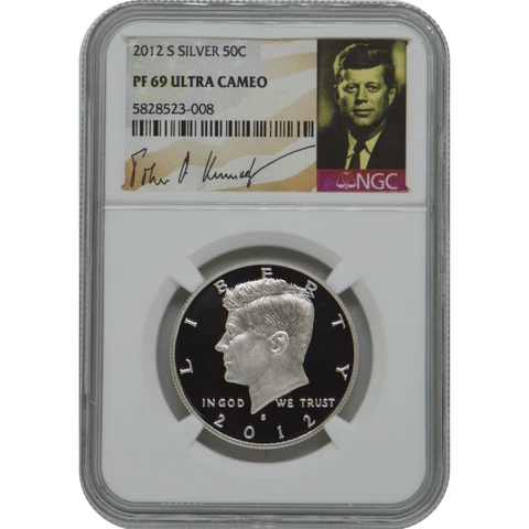 2012-S Kennedy NGC PF69 Ultra Cameo Proof Silver Half Dollar Coin Cover