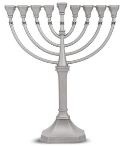 Traditional Classic Hanukkah Menorah - 9.5 Tall Graceful Style Candle Minorah - Picture 1 of 7