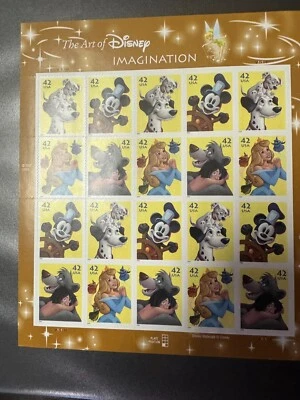 Scott #4342-4345 The Art of Disney Imagination Pane of 20 42¢ Stamps (2008) - Image 1 of 2