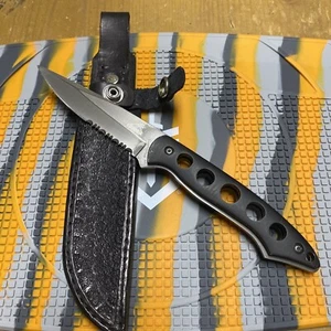 RARE/DISCONTINUED Gerber Bolt 440 Fixed Blade Tactical Knife W/Leather Sheath - Picture 1 of 11