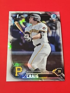 Will Craig 2016 Bowman Chrome Draft Refractor, #BDC-39, Pittsburgh Pirates - Imagen 1 de 2