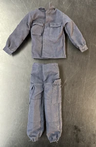 1/6 Scale Dark Blue Jacket Coat Buttoned Pants Outfit Set 12" Male Mens Figure - Picture 1 of 7