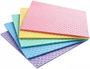 Reusable Cleaning Cellulose Sponge Cloths Absorbent Wipes Clean Kitchen Car Dish - Picture 1 of 12
