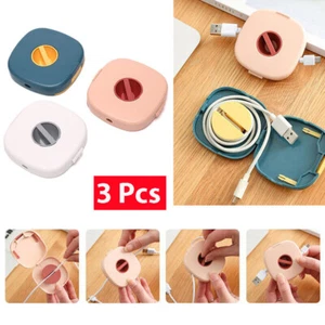 3/2Stk USB Kabelaufwickler Kabelaufroller Tragbarer Kabel Winder Organizer Case◐ - Photo 1/18