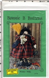"Wendy + Willy" Bonnie B Buttons Sewing Doll Craft Pattern # 775 Witch & Frog - Picture 1 of 6