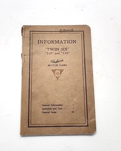 1916 Packard Information Twin Six 3-25 And 3-35, Owner's Manual - Picture 1 of 6