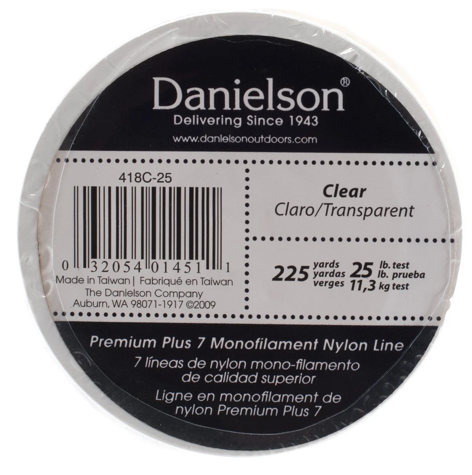 Línea de pesca Danielson 25 lb monofilamento de nailon transparente - fuerte, duradera y Foto 1 de 1