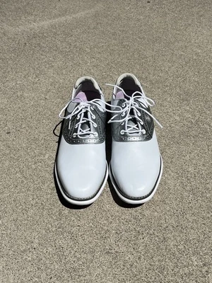 FootJoy Traditions 97897 White Silver Women Spikeless Golf Shoes - Image 1 of 4