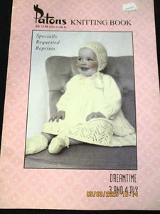 VINTAGE PATONS KNITTING BOOK No. 1188 - 3/4ply DREAMTIME - SIZES 3 to 12 months - Picture 1 of 2
