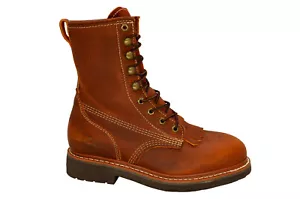 Herren 8 Zoll Kiltie Schnürsenkel hellbraun Leder Arbeitsstiefel Redhawk 0817 Größe 6-13 (D, M) - Bild 1 von 4