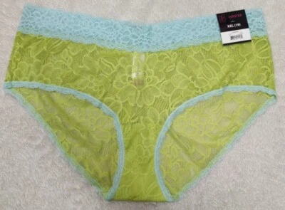 Bragas hipster de encaje elásticas sin límites talla XXL azules y verdes nuevas con etiquetas Foto 1 de 3
