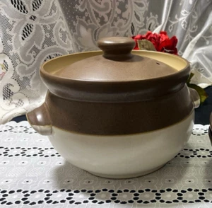 Denby "Potpourri - weiß & braun" 2,5 Quart Deckelschale Kasserolle - Bild 1 von 9