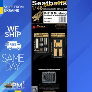 HGW 148594 1/48 3d Decal for P-51B Mustang Seatbelts + Wooden Floor - Picture 1 of 3