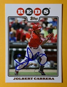 2008 TOPPS JOLBERT CABRERA CINCINATTI REDS #UH299 SIGNED AUTOGRAPHED CARD W/ COA - Picture 1 of 2