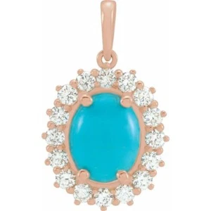 Colgante estilo halo diamante natural rosa de 14 K y 1/2 CTW diamante natural - Imagen 1 de 2