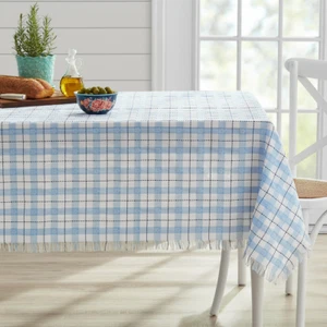 The Pioneer Women 60 x 102" Fabric Tablecloth - Daisy Woven Blue - Picture 1 of 4