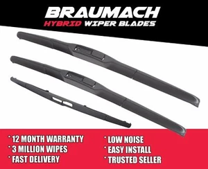 Wiper Blades Hybrid Aero For Proton Satria HATCH 1997-2007 FRONT PAIR & REAR - Picture 1 of 10