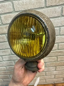 Vintage GE Amber Yellow Glass Lens Fog Driving Lamp Light for Automobile Tractor - Picture 1 of 8