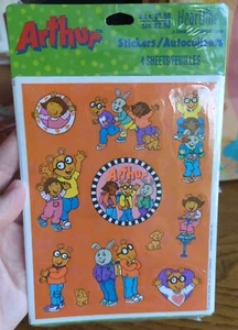 Neu aus altem Lagerbestand Hey Arthur PBS Kinder Aufkleber Pack 4 Blatt Y2K Markenzeichen Heartline - Bild 1 von 10