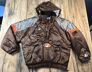 Vintage Cleveland Browns HEAVY Jacket Pro Line Starter Pullover Hood 90s Coat L