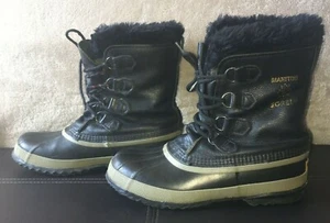 SOREL Womens Size 10 Black Waterproof Manitou Kaufman Felt Liner Winter Boots - Picture 1 of 11