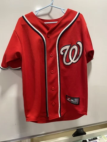 Strasburg Washington Nationals #37 Majestic Red Jersey Youth Small (8) Cover