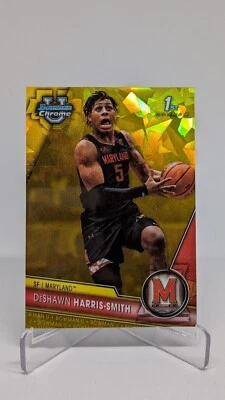 DeShawn Harris-Smith 2023-24 Bowman Chrome U Sapphire Yellow #/75 #52 1st - Image 1 of 2
