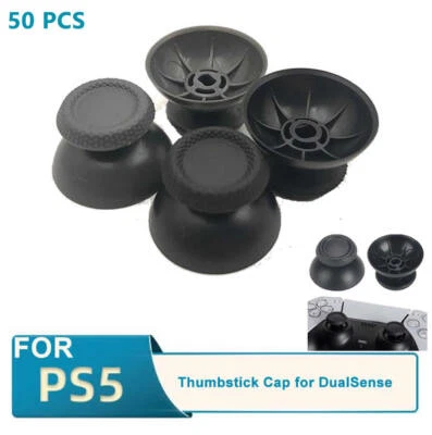 25 Pair Replacement Thumb Stick Joystick Cap for PS5 Gamepad Controllers ,Black - Image 1 of 4