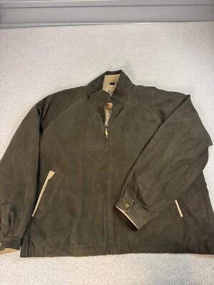 RC Robert Comstock Expedition Hombres Cremallera Completa Gamuza Chaqueta De Gran Tamaño Verde XXL Foto 1 de 4