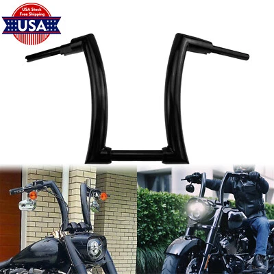 Black Motorcycle 16" Rise Handlebars Z Drag Bar Fit For Harley Softail 2000-2023 Foto 1 de 4