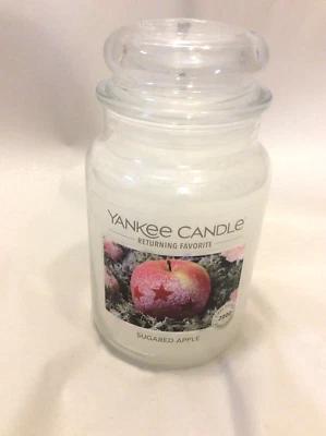 Yankee Candle Sugared Apple Christmas Large Jar 22oz  Free Ship NEW White - Image 1 of 2